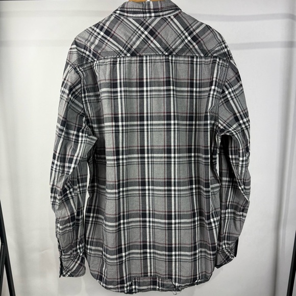 Buckle Black Athletic Fit Men's XXL Plaid Button Up - Picture 6 of 6